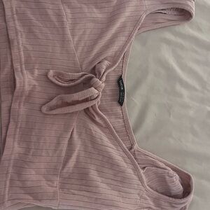 SHEIN Pink Crop Top with Textured Fabric
